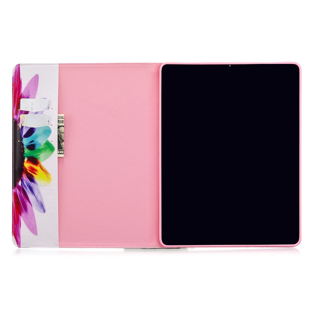 Printing Surface Leather Wallet Stand Case for iPad Pro 12.9-inch (2020) - Colorful Petals-8