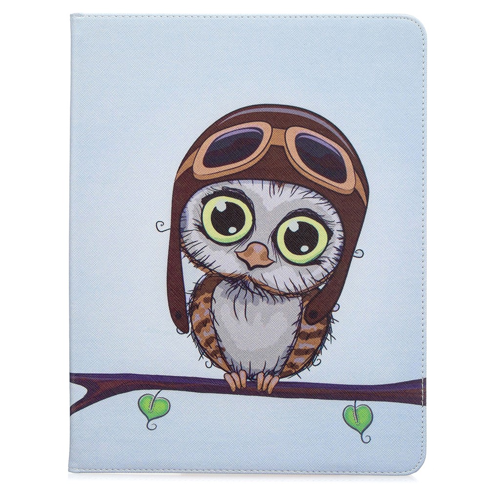 Printing Surface Leather Wallet Stand Case for iPad Pro 12.9-inch (2020) - Adorable Owl-2