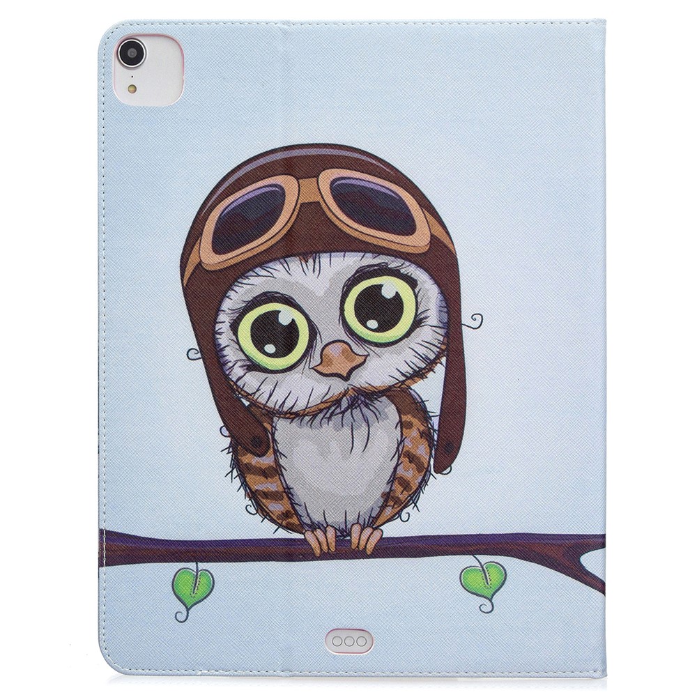 Printing Surface Leather Wallet Stand Case for iPad Pro 12.9-inch (2020) - Adorable Owl-3