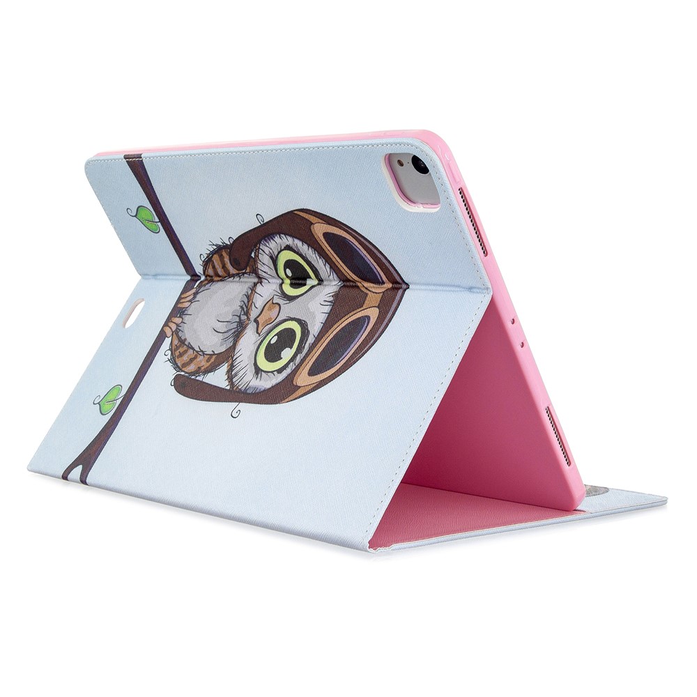 Printing Surface Leather Wallet Stand Case for iPad Pro 12.9-inch (2020) - Adorable Owl-4