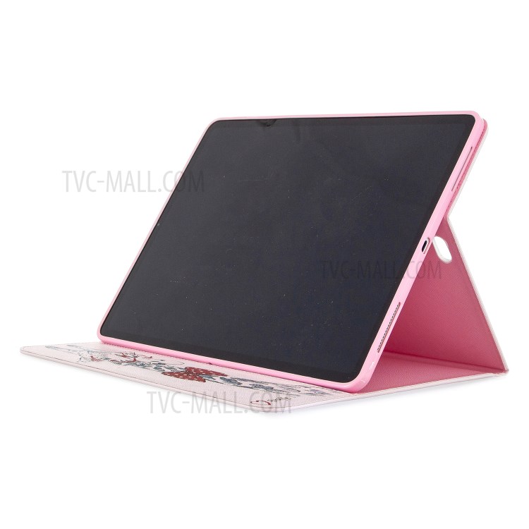 Printing Surface Leather Wallet Stand Case for iPad Pro 12.9-inch (2020) - Adorable Giraffe Wearing Glasses-5