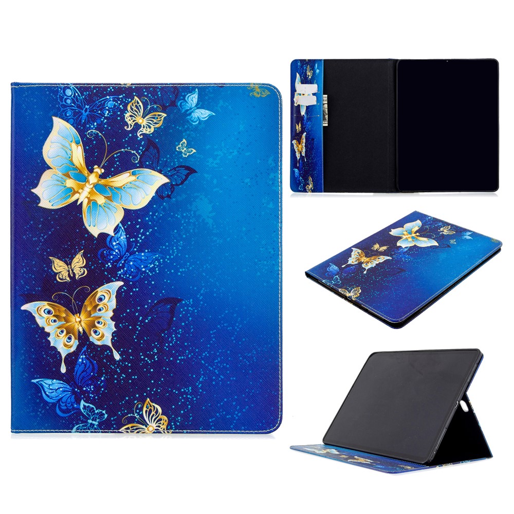 Printing Surface Leather Wallet Stand Case for iPad Pro 12.9-inch (2020) - Fairy Butterflies-1