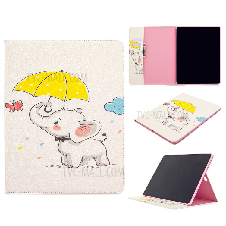 Printing Surface Leather Wallet Stand Case for iPad Pro 12.9-inch (2020) - Liitle Elephant-1