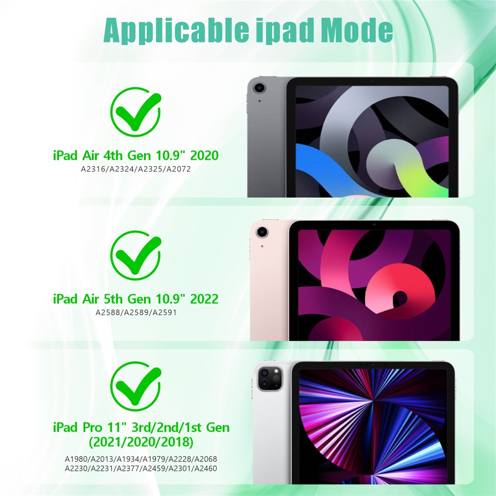 Shockproof TPU + PC Cover with Kickstand for Apple iPad Pro 11-inch (2020)/(2018) - Black / Cyan-7