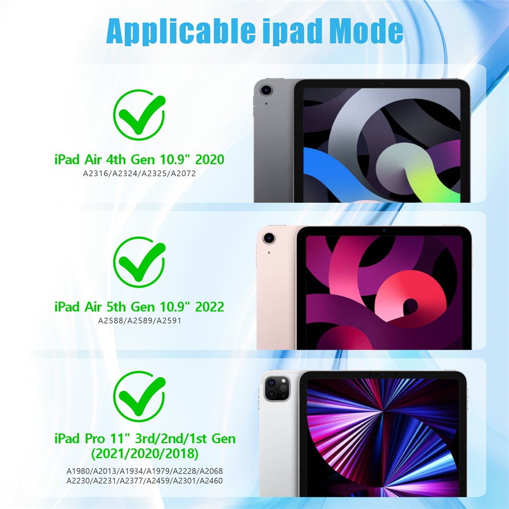 Shockproof TPU + PC Cover with Kickstand for Apple iPad Pro 11-inch (2020)/(2018) - Rose / Blue-7