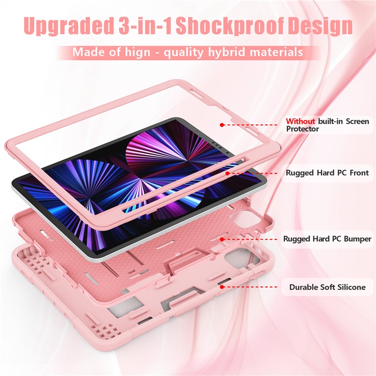 Shockproof TPU + PC Cover with Kickstand for Apple iPad Pro 11-inch (2020)/(2018) - Pink-3