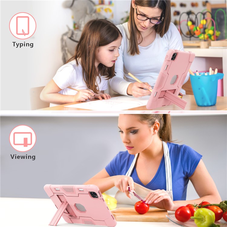 Shockproof TPU + PC Cover with Kickstand for Apple iPad Pro 11-inch (2020)/(2018) - Pink-5