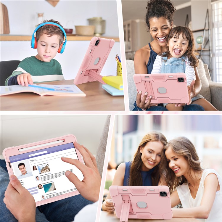 Shockproof TPU + PC Cover with Kickstand for Apple iPad Pro 11-inch (2020)/(2018) - Pink-6