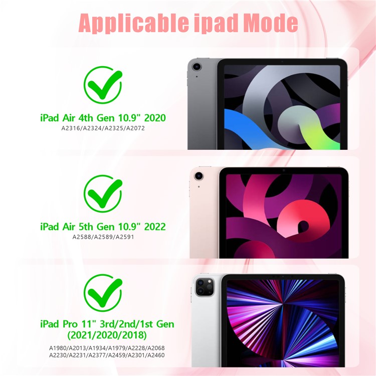Shockproof TPU + PC Cover with Kickstand for Apple iPad Pro 11-inch (2020)/(2018) - Pink-7
