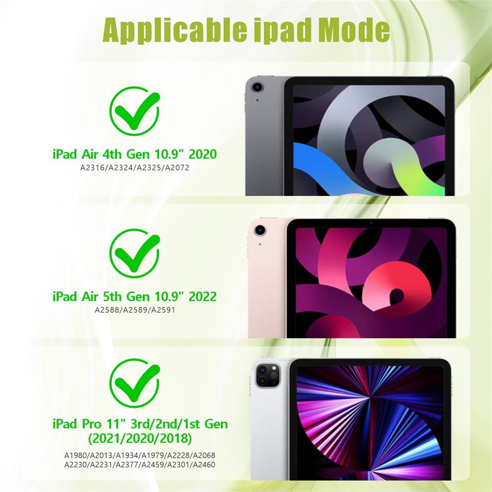 Shockproof TPU + PC Cover with Kickstand for Apple iPad Pro 11-inch (2020)/(2018) - Dark Blue / Green-7