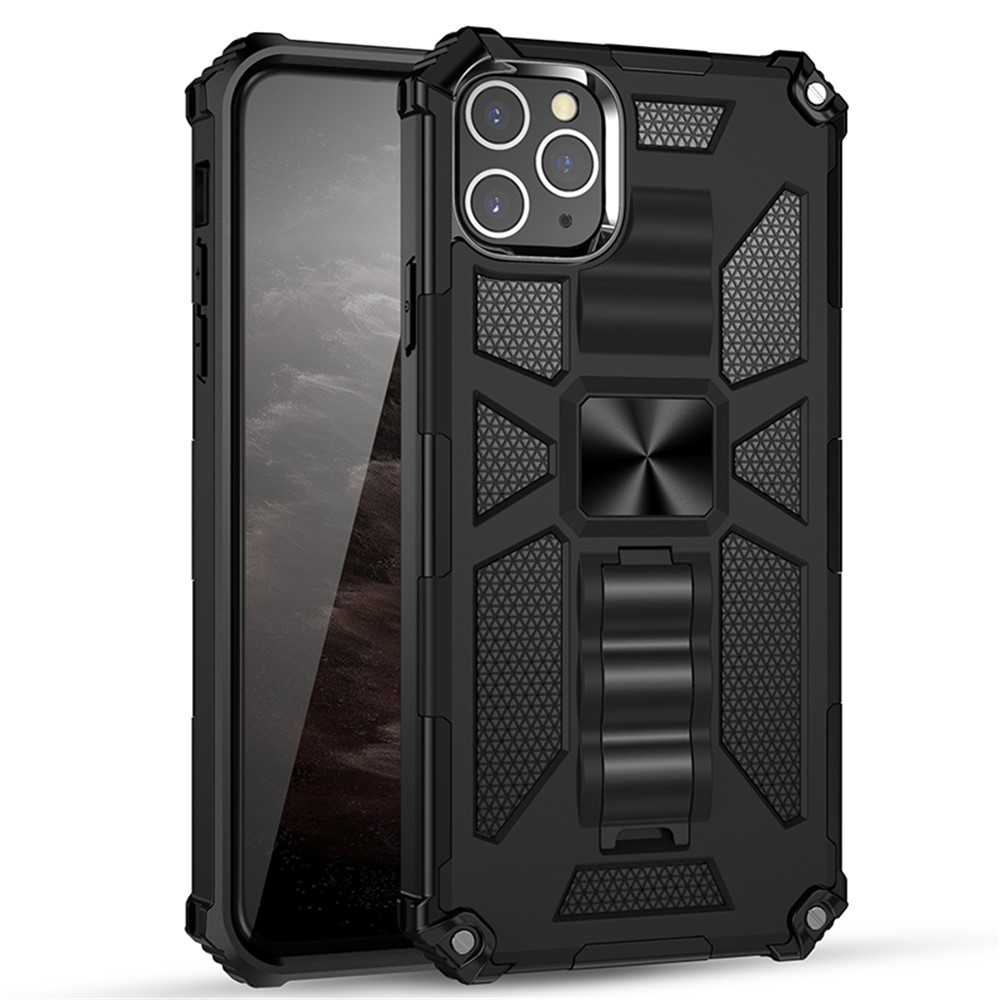 Caso Híbrido PC + TPU Pie De Apoyo Invisible A Prueba De Choques Para El IPhone 11 Pro Max 6,5 Pulgadas - Negro-1