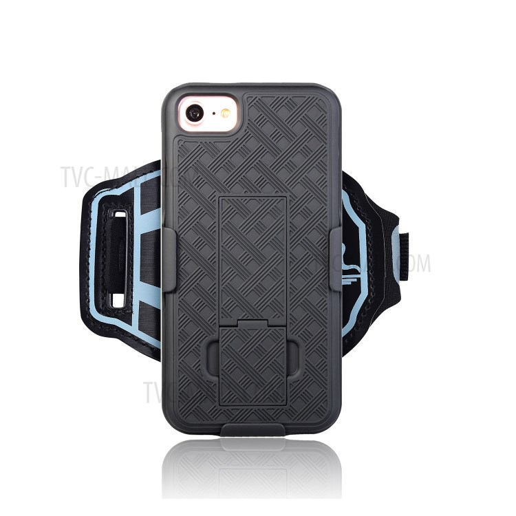 Nylon Woven Surface Sport Wristband PC Case with Kickstand for iPhone SE (2nd Generation)/8/7 4.7 inch-1