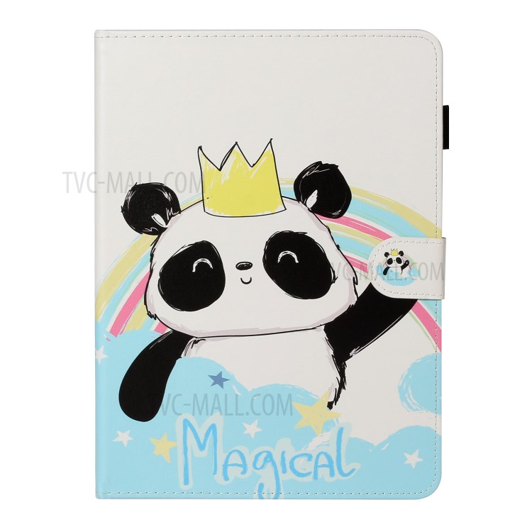 Pattern Printing Card Holder Leather Tablet Case for iPad Pro 11-inch (2020)/(2018) - Panda with Crown-2