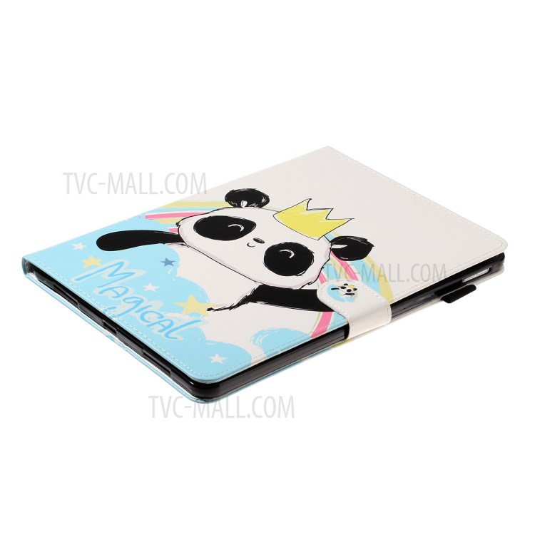 Pattern Printing Card Holder Leather Tablet Case for iPad Pro 11-inch (2020)/(2018) - Panda with Crown-5