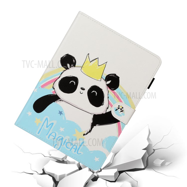 Pattern Printing Card Holder Leather Tablet Case for iPad Pro 11-inch (2020)/(2018) - Panda with Crown-6