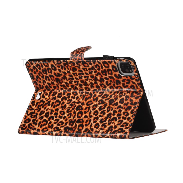 Pattern Printing Card Holder Leather Tablet Case for iPad Pro 11-inch (2020)/(2018) - Brown Leopard-3