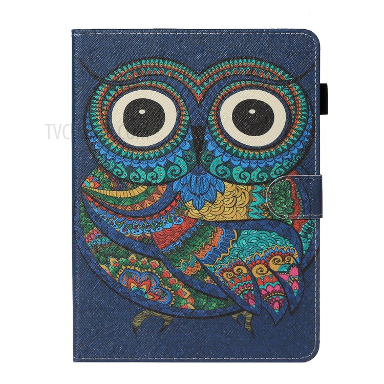 Pattern Printing Card Holder Leather Tablet Case for iPad Pro 11-inch (2020)/(2018) - Owl-1