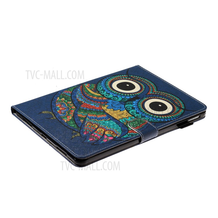 Pattern Printing Card Holder Leather Tablet Case for iPad Pro 11-inch (2020)/(2018) - Owl-4
