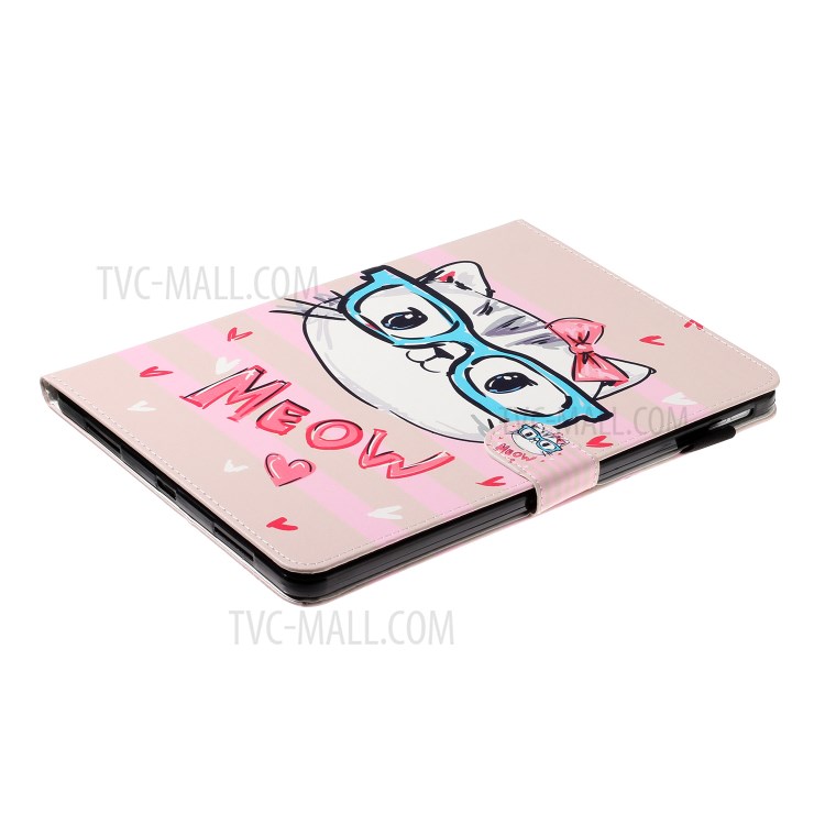 Pattern Printing Card Holder Leather Tablet Case for iPad Pro 11-inch (2020)/(2018) - Cute Cat-4