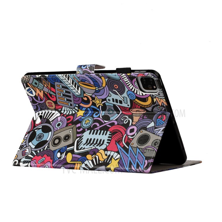 Pattern Printing Card Holder Leather Tablet Case for iPad Pro 11-inch (2020)/(2018) - Musical Instruments-3