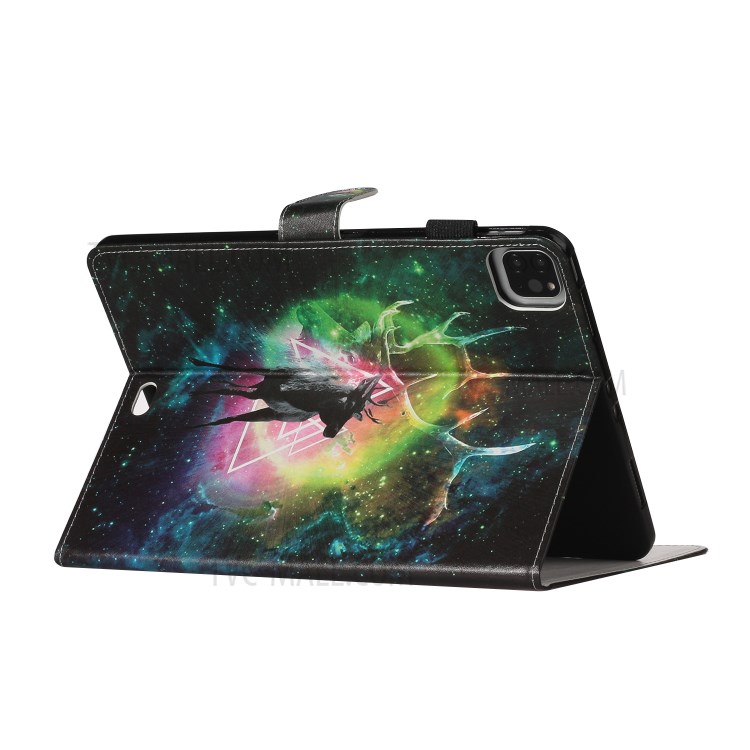 Pattern Printing Card Holder Leather Tablet Case for iPad Pro 11-inch (2020)/(2018) - Elk-3