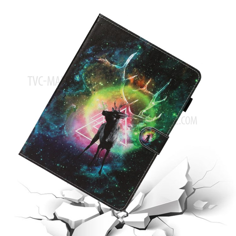 Pattern Printing Card Holder Leather Tablet Case for iPad Pro 11-inch (2020)/(2018) - Elk-5