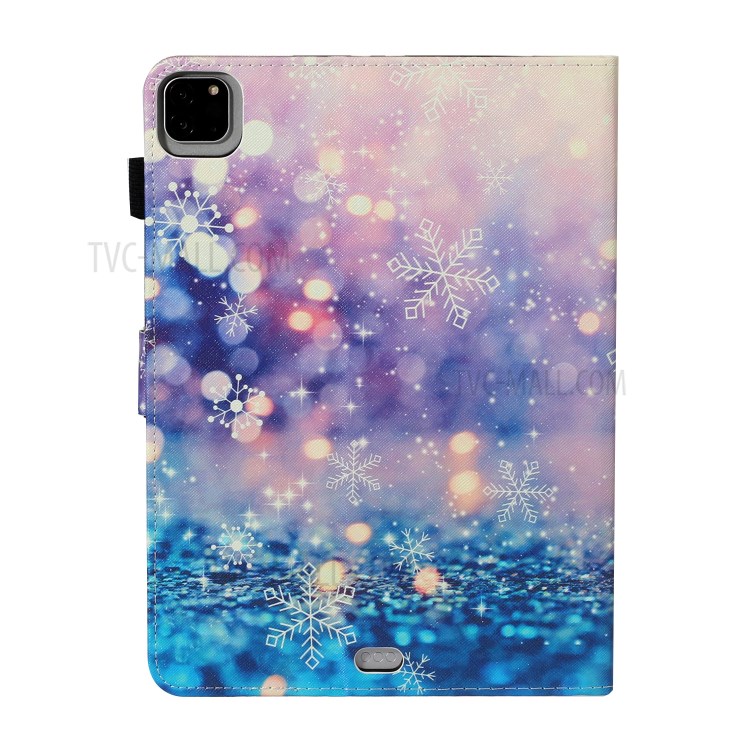 Pattern Printing Card Holder Leather Tablet Case for iPad Pro 11-inch (2020)/(2018) - Snowflake-2