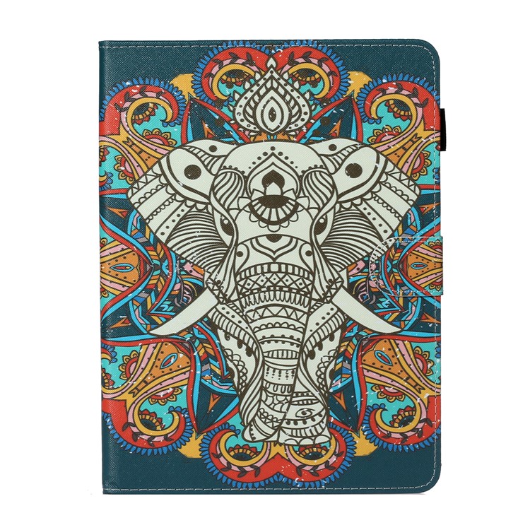 Pattern Printing Card Holder Leather Tablet Case for iPad Pro 11-inch (2020)/(2018) - Tribal Elephant-1