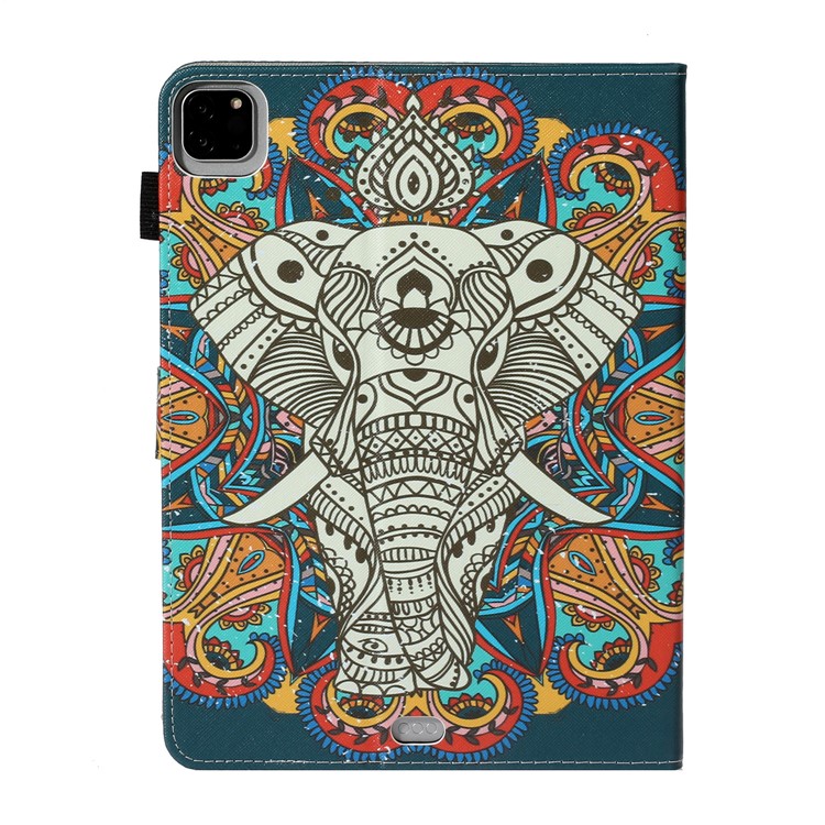 Pattern Printing Card Holder Leather Tablet Case for iPad Pro 11-inch (2020)/(2018) - Tribal Elephant-2