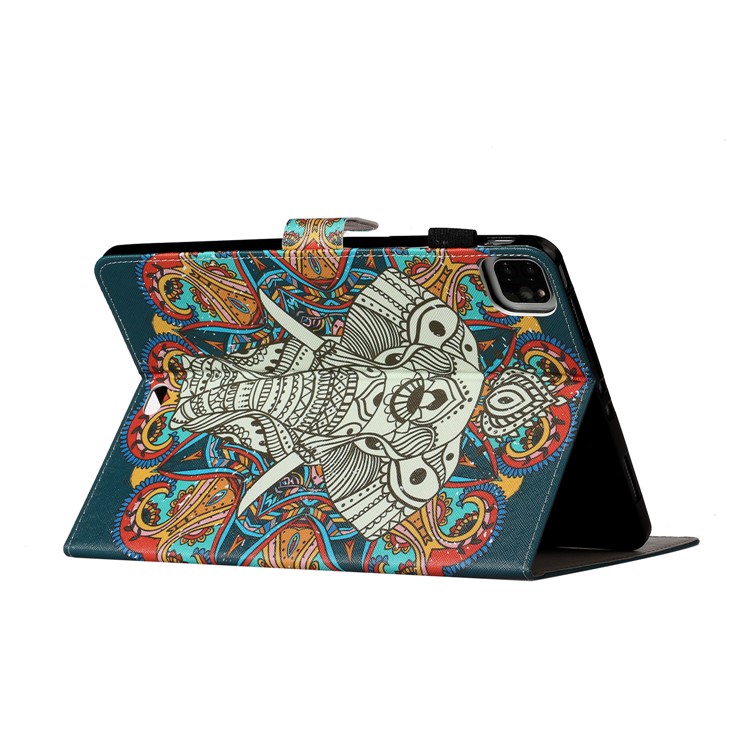 Pattern Printing Card Holder Leather Tablet Case for iPad Pro 11-inch (2020)/(2018) - Tribal Elephant-3
