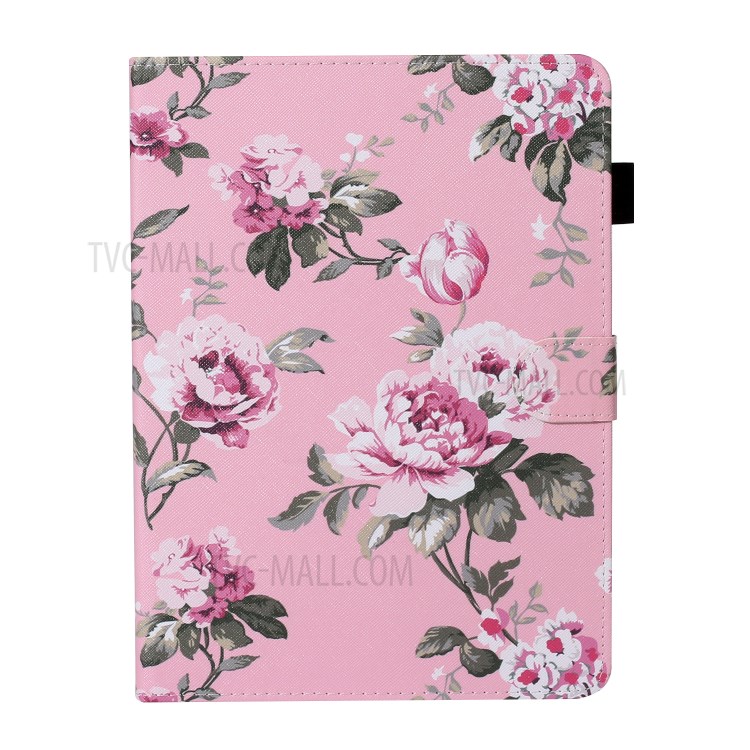 Pattern Printing Card Holder Leather Tablet Case for iPad Pro 11-inch (2020)/(2018) - Flowers-1