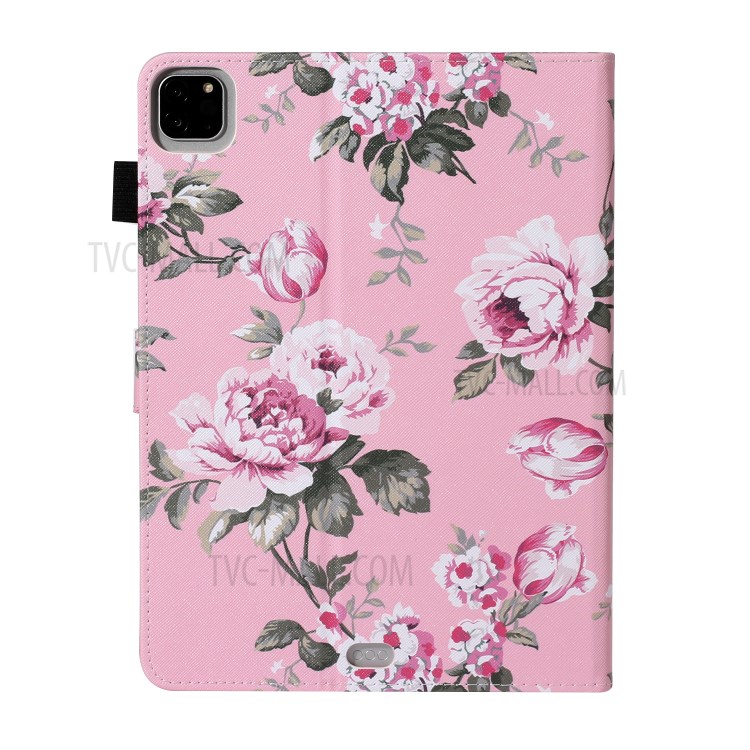 Pattern Printing Card Holder Leather Tablet Case for iPad Pro 11-inch (2020)/(2018) - Flowers-2