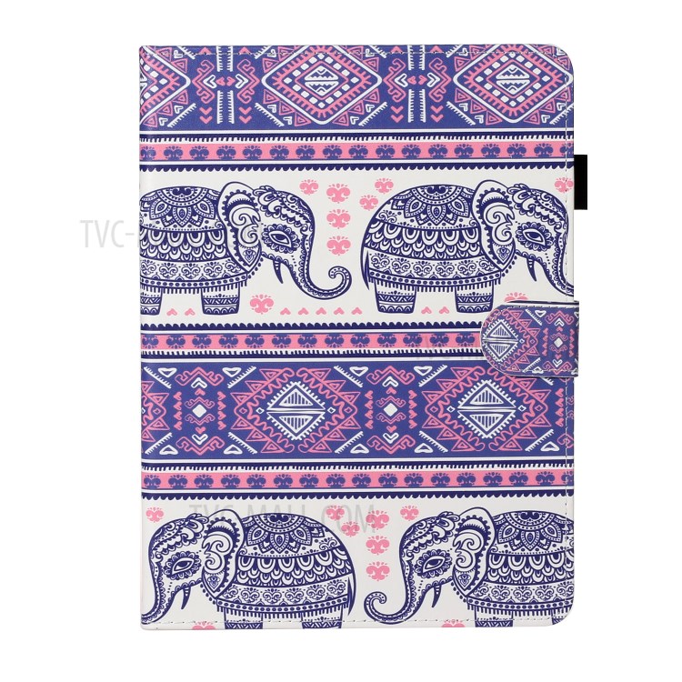 Pattern Printing Card Holder Leather Tablet Case for iPad Pro 11-inch (2020)/(2018) - Elephants-1
