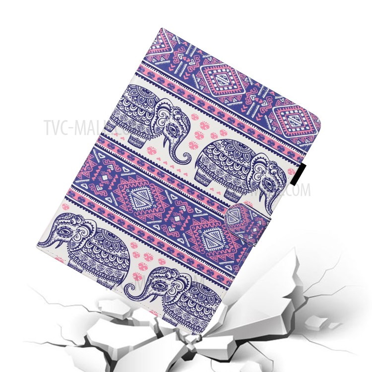 Pattern Printing Card Holder Leather Tablet Case for iPad Pro 11-inch (2020)/(2018) - Elephants-5