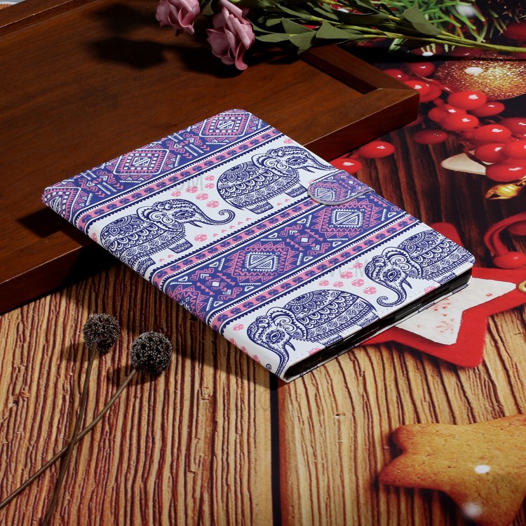 Pattern Printing Card Holder Leather Tablet Case for iPad Pro 11-inch (2020)/(2018) - Elephants-6