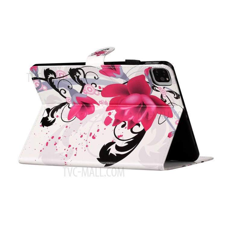 Pattern Printing Card Holder Leather Tablet Case for iPad Pro 11-inch (2020)/(2018) - Vivid Flower-3