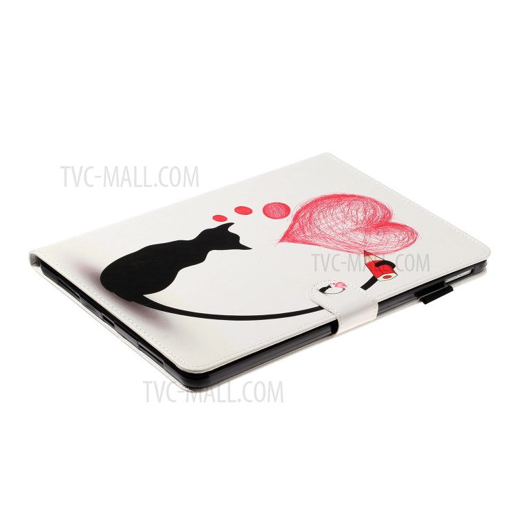 Pattern Printing Card Holder Leather Tablet Case for iPad Pro 11-inch (2020)/(2018) - Cat and Heart-4