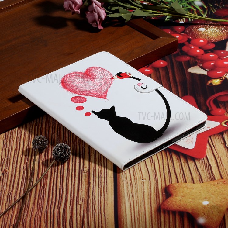 Pattern Printing Card Holder Leather Tablet Case for iPad Pro 11-inch (2020)/(2018) - Cat and Heart-6