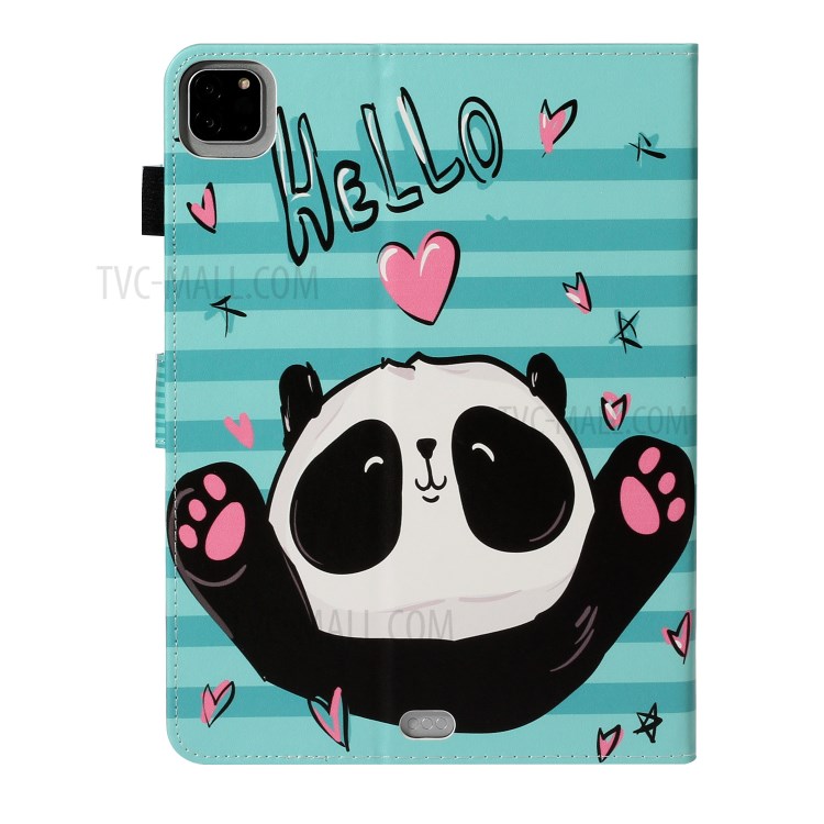 Pattern Printing Card Holder Leather Tablet Case for iPad Pro 11-inch (2020)/(2018) - Hello Panda-2