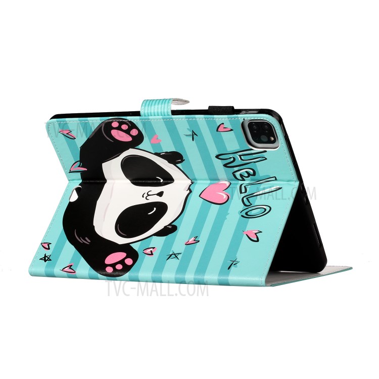 Pattern Printing Card Holder Leather Tablet Case for iPad Pro 11-inch (2020)/(2018) - Hello Panda-3