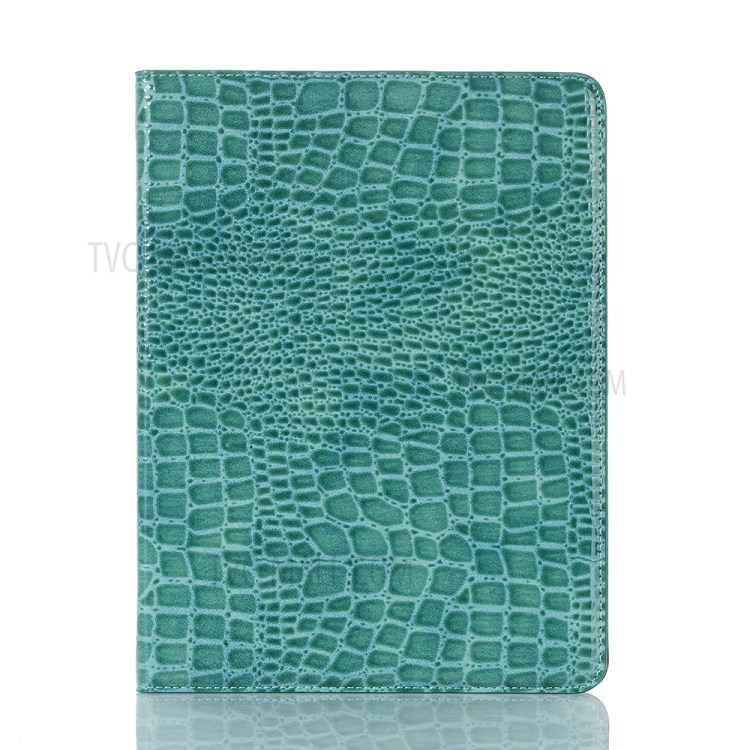 Crocodile Texture Wallet Leather Smart Tablet Case Cover for Apple iPad Pro 12.9-inch (2020)/(2018) - Cyan-1
