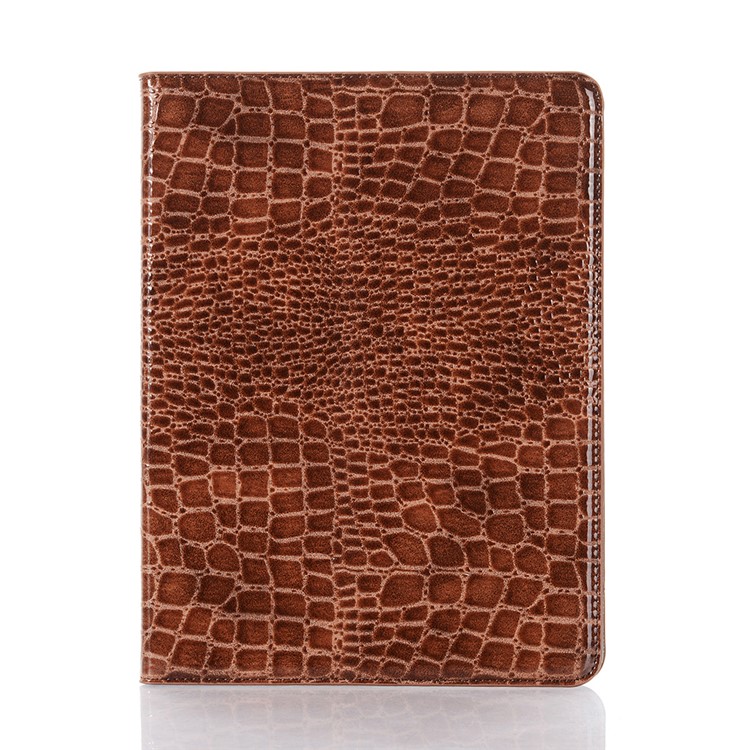 Crocodile Texture Portefeuille en Cuir Smart Tablette Couverture de Boîtier Pour Apple Ipad Pro 12,9 Pouces (2020) / (2018) - Brun