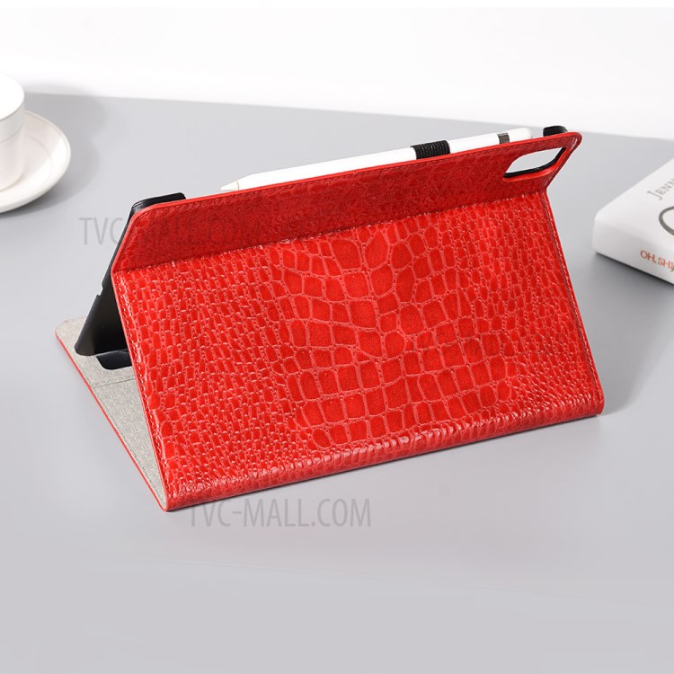 Crocodile Skin Wallet Stand Smart Leather Tablet Casing for iPad Pro 11-inch (2020) - Red-8