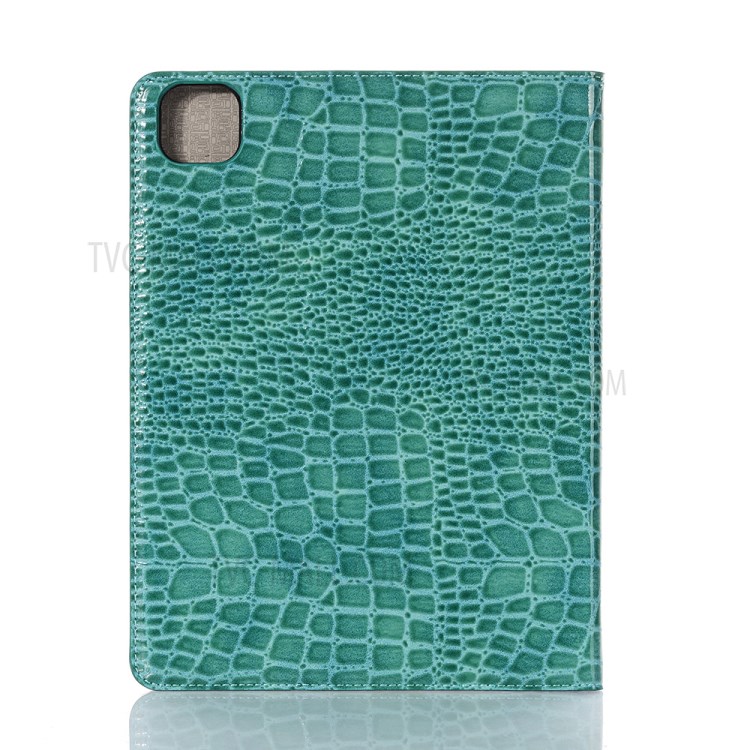 Crocodile Skin Wallet Stand Smart Leather Tablet Casing for iPad Pro 11-inch (2020) - Green-2