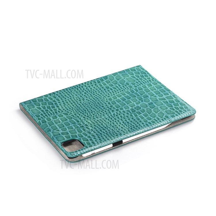 Crocodile Skin Wallet Stand Smart Leather Tablet Casing for iPad Pro 11-inch (2020) - Green-5