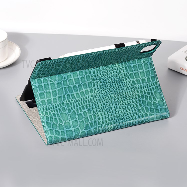 Crocodile Skin Wallet Stand Smart Leather Tablet Casing for iPad Pro 11-inch (2020) - Green-6