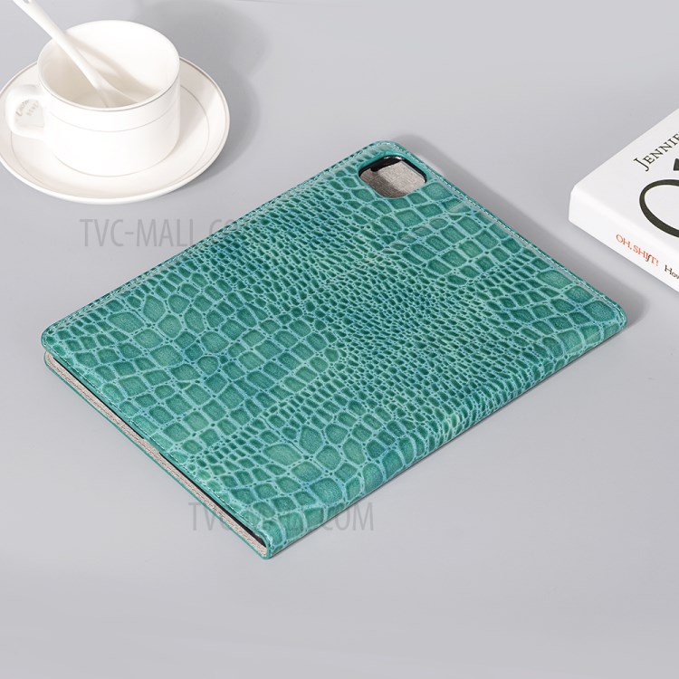 Crocodile Skin Wallet Stand Smart Leather Tablet Casing for iPad Pro 11-inch (2020) - Green-8