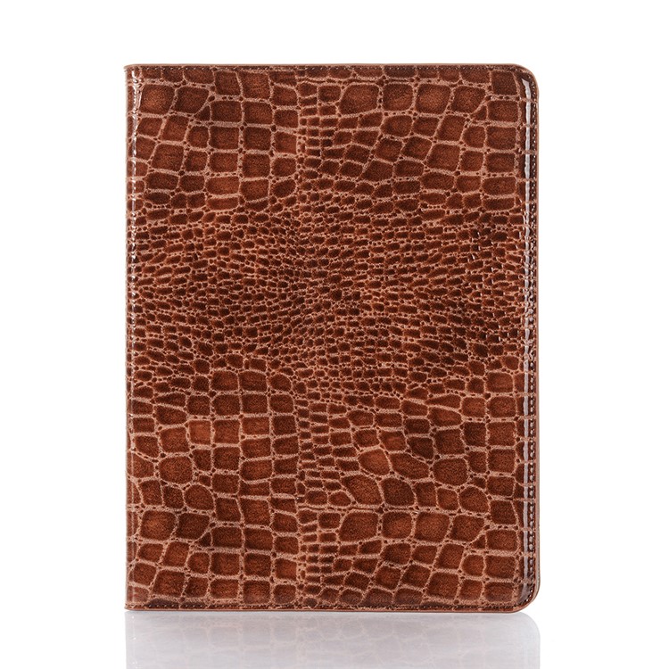 Cocodrilo Carpeta De La Piel De Pie Carcasa Tableta De Cuero Elegante Para El Ipad Pro 11 Pulgadas (2020) - Marrón-1