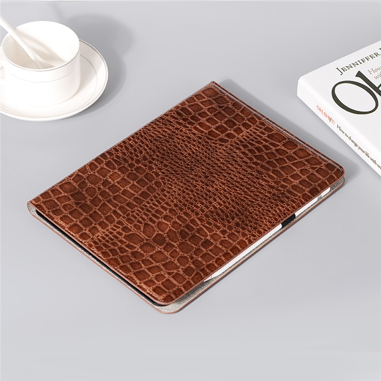 Cocodrilo Carpeta De La Piel De Pie Carcasa Tableta De Cuero Elegante Para El Ipad Pro 11 Pulgadas (2020) - Marrón-5