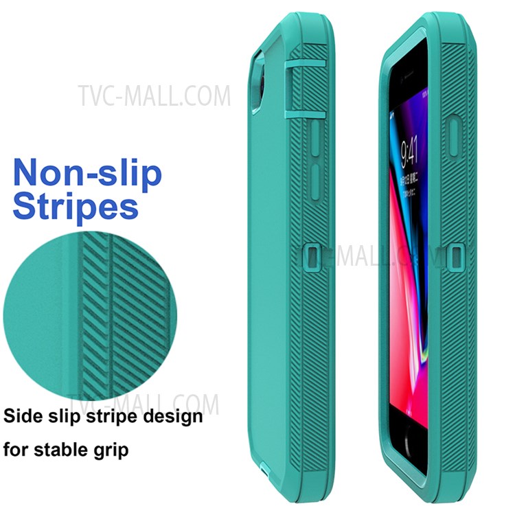 Detachable Shockproof Drop-proof Dust-proof Cover with Belt Clip for iPhone SE (2nd Generation) - All Cyan-7